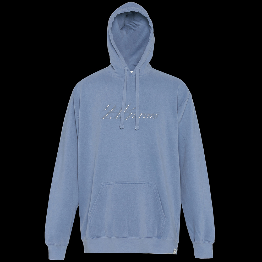 GARMENT DYE RHINESTONE HOODIE(OVERSIZE SILHOUETTE)				 				