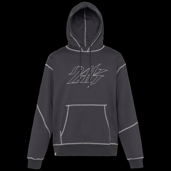 CONTRAST STITCH PULLOVER HOODIE