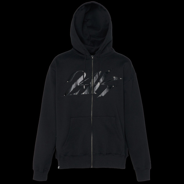 FUAX LEATHER PATCH FULL ZIP HOODIE