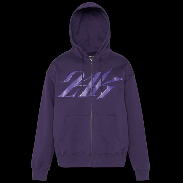 FUAX LEATHER PATCH FULL ZIP HOODIE