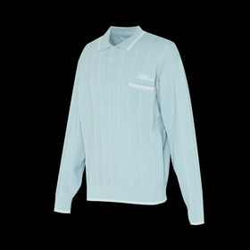 SHADOW STRIPE KNIT POLO LS 詳細画像