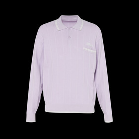 SHADOW STRIPE KNIT POLO LS 詳細画像
