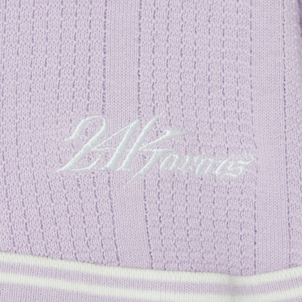 SHADOW STRIPE KNIT POLO LS 詳細画像 Blue 5
