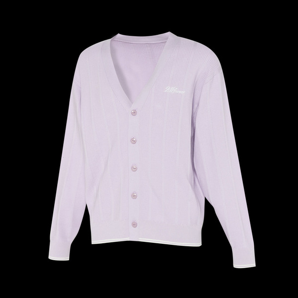 SHADOW STRIPE KNIT CARDIGAN 詳細画像 Purple 1