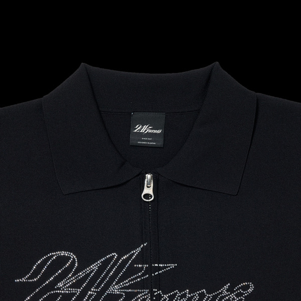 WMNS RIB FULL ZIP POLO 詳細画像 Black 2